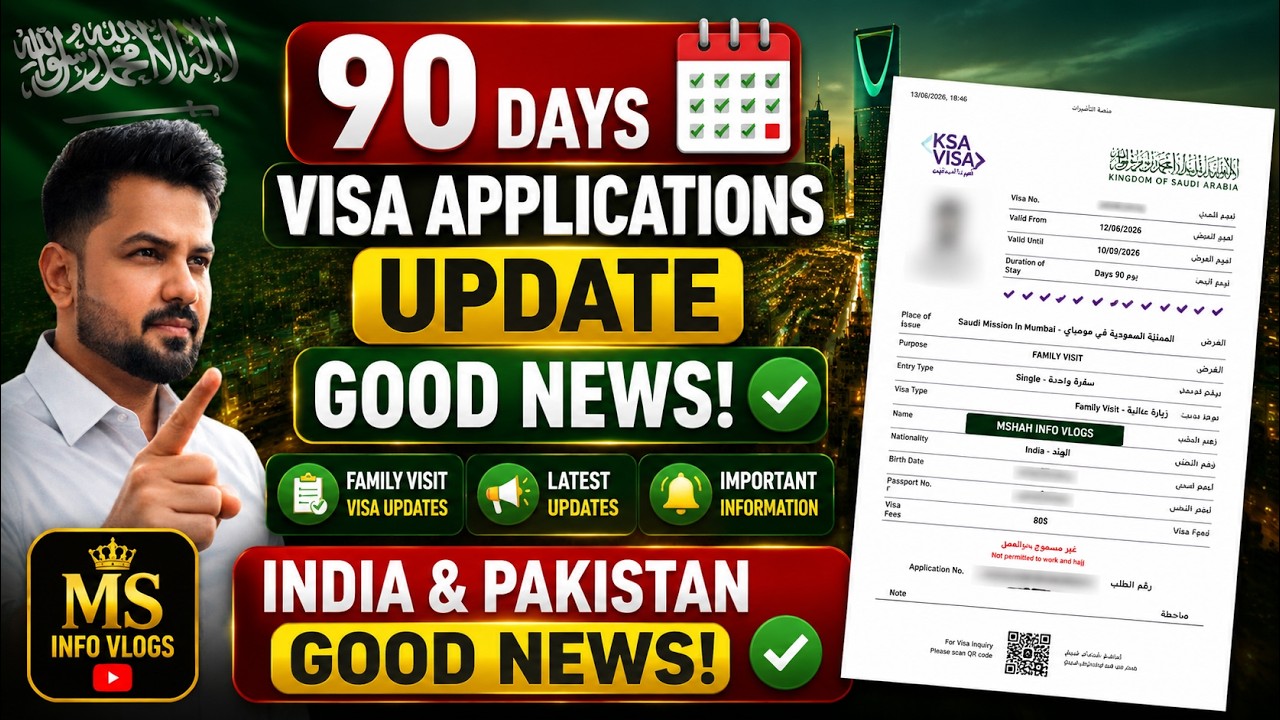 90 Days Family Visit Visa 🎉 | India & Pakistan Families Good News | Latest Applications Update