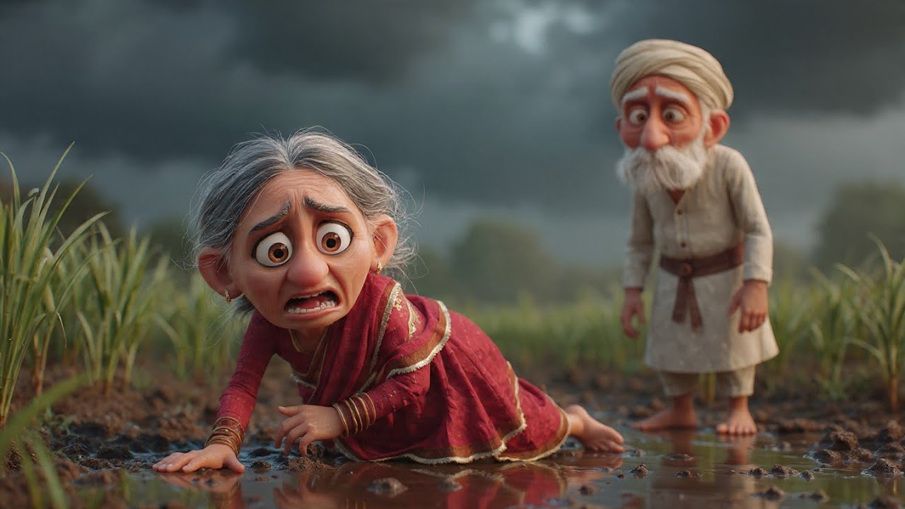गरीब बूढ़े का अरुई का खेती और चालक सियार। 