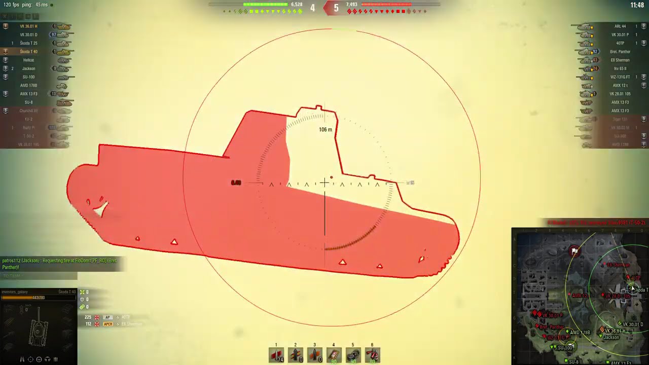 406 Damage, Playing with Czechoslovak Skoda T 40 Tank, Class 6, World Of Tanks Online Game