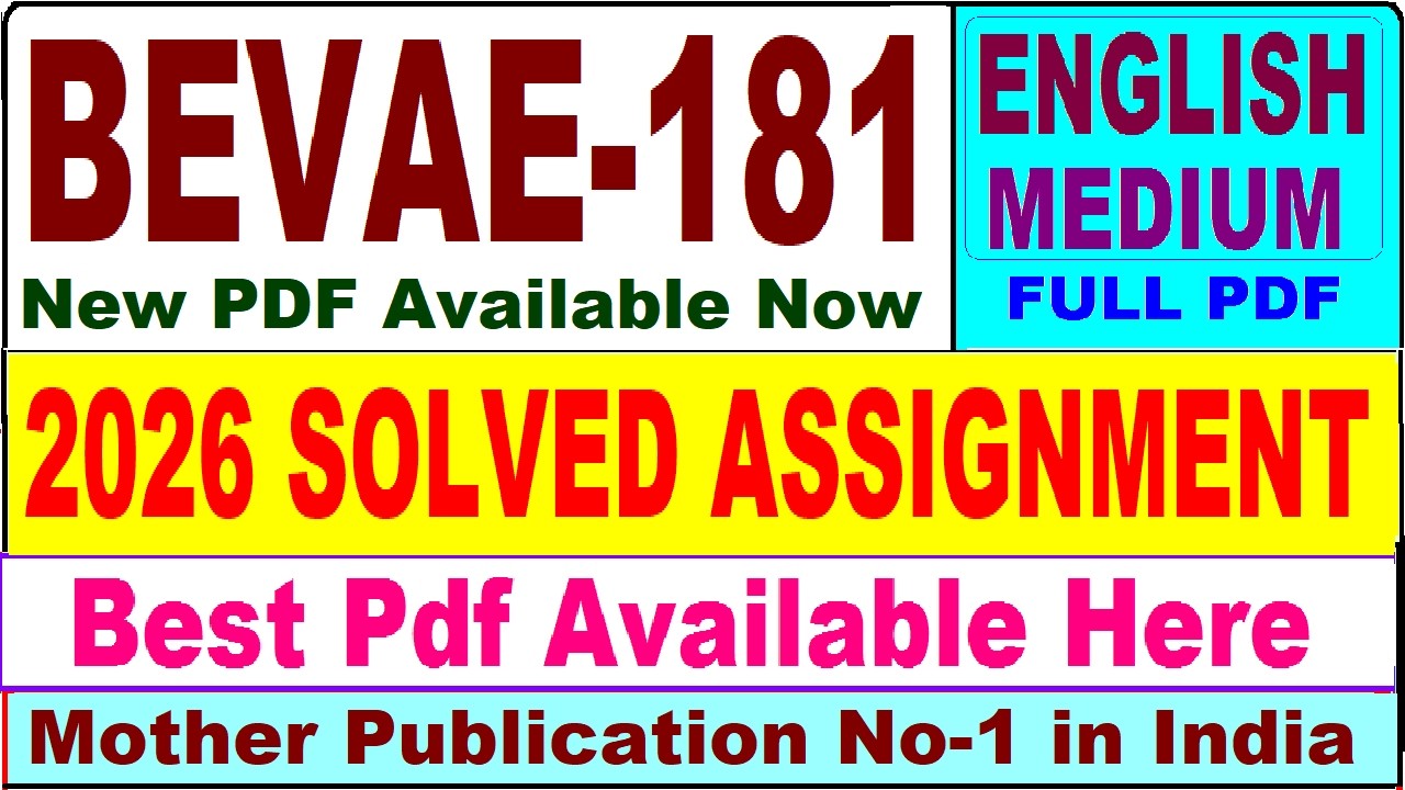 BEVAE 181 solved assignment 2025-26 || bevae 181 solved assignment 2026 in English || ignou bevae181