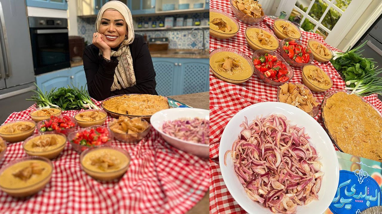 البلدي يوكل مع الشيف نونا | شوربة العدس - شوربة العدس بالشعيرية - فتة العدس - مخلل البصل السريع