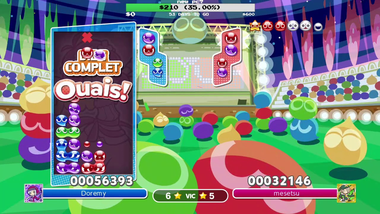[Puyo Puyo Champions] Free Play Match: Doremy vs. めいせつ (28-09-2019, Switch)