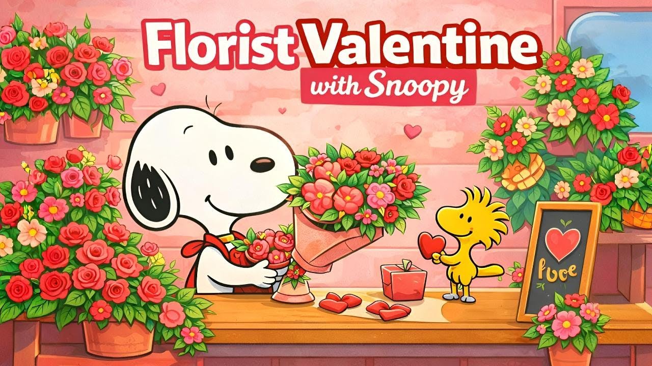 Florist Valentine Jazz with Snoopy 🌹💖 Sweet Cozy Music for Love, Relaxing Happy Mood