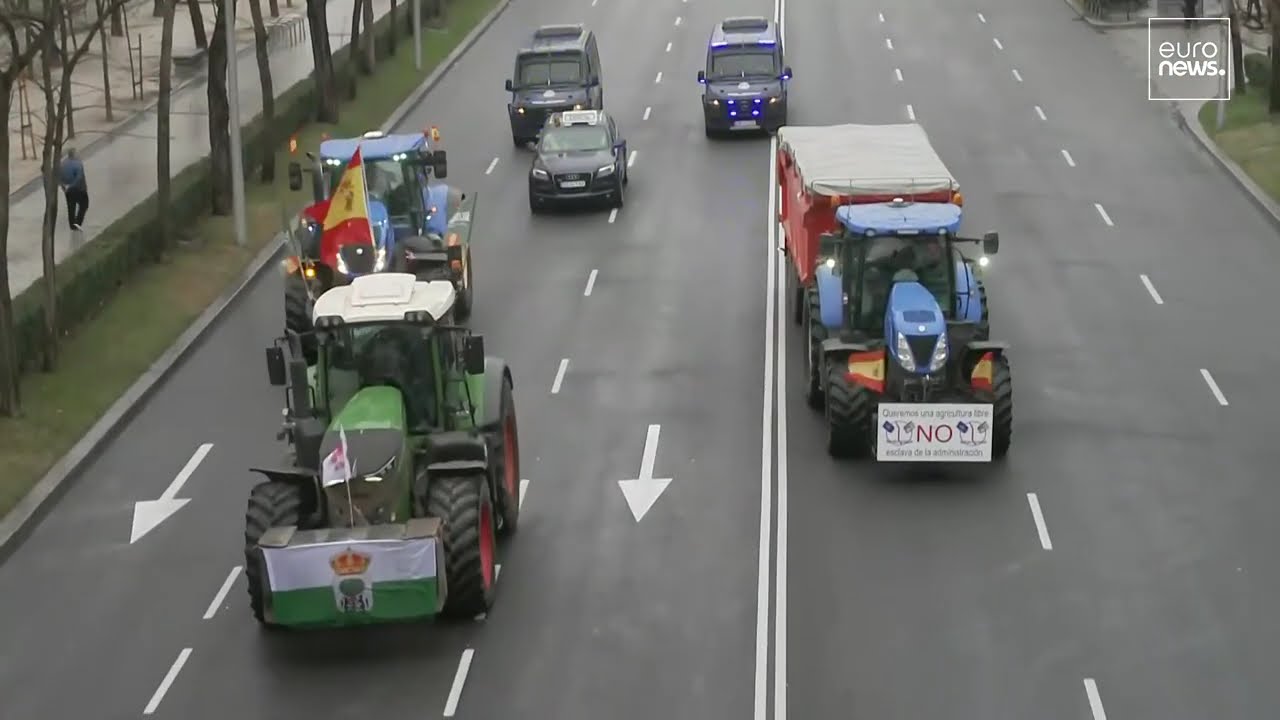 500 tractores bloquean Madrid contra el pacto UE-Mercosur