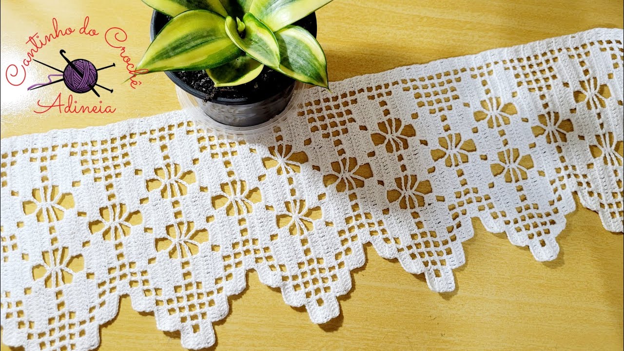 3️⃣2️⃣3️⃣Barrado  em crochê  filé #barradodecroche ##crochet🫡