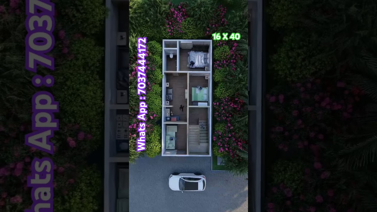 16 X 40 Modern House plan 1BHK With proper ventilation and modular kitchen with bike parking  #home
