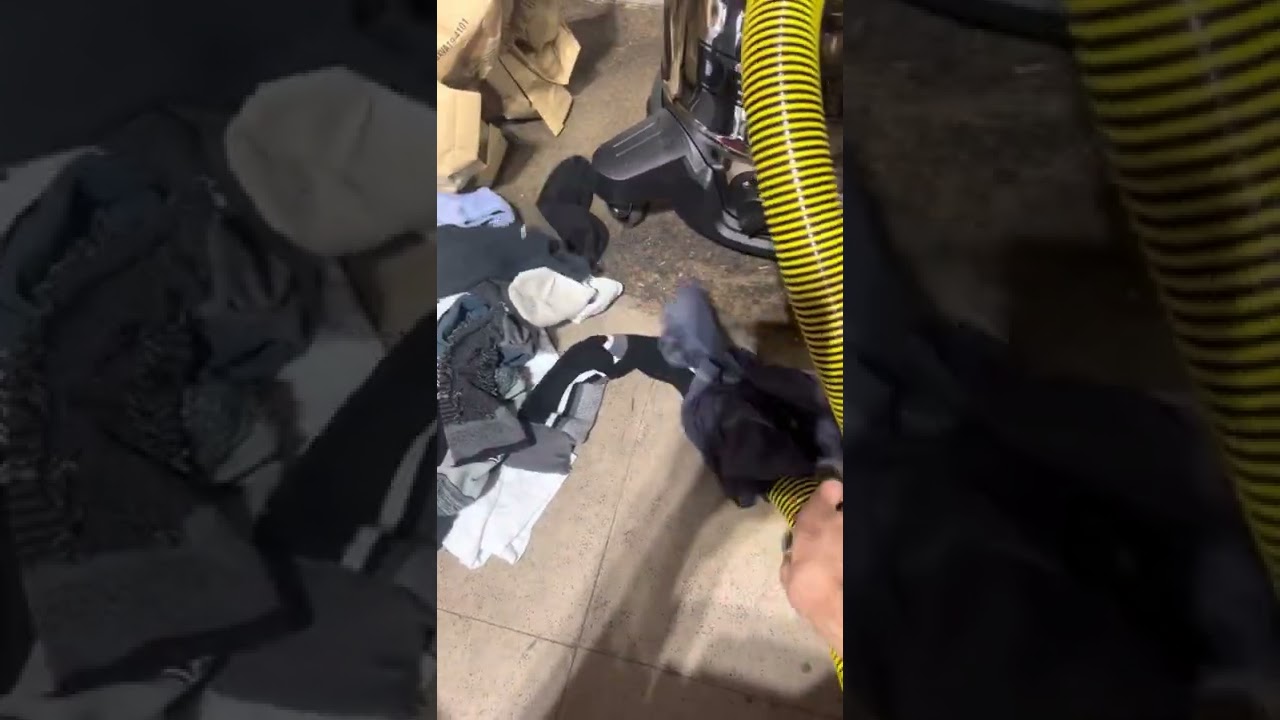 Shop Vac Sucks up Pile of Clothes