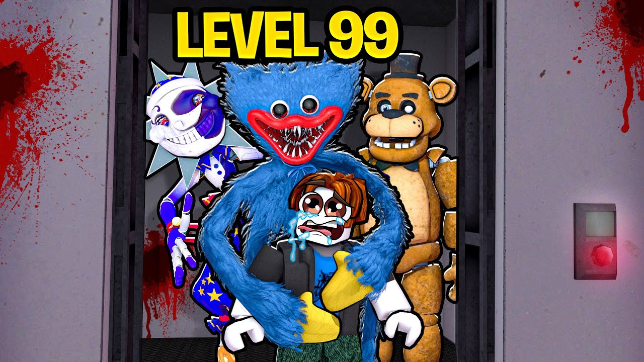 SURVIVING 100 LEVELS ON ROBLOX HORROR ELEVATOR!