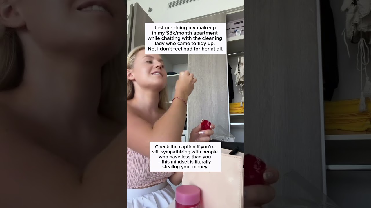 Just me doing my makeup in my $8K/month apartment while chatting with the cleaning lady 🧹