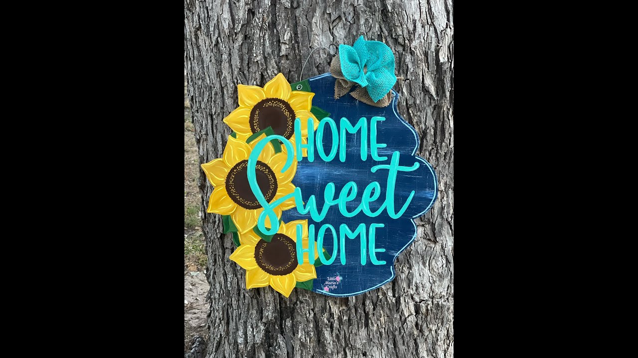 Painting Denim print on a door hanger