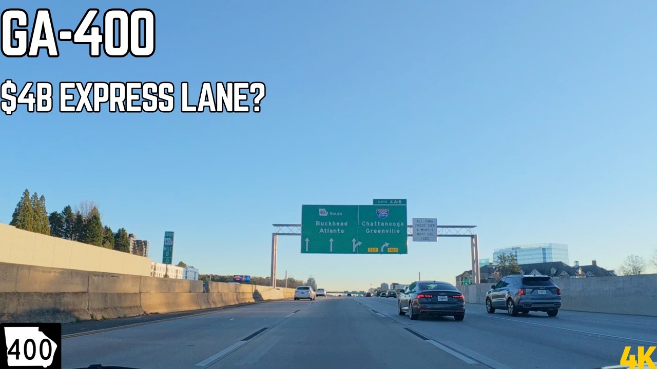 Does This Highway Really Need Express Lanes? Driving GA-400 Dawsonville - Atlanta | 4K Drive