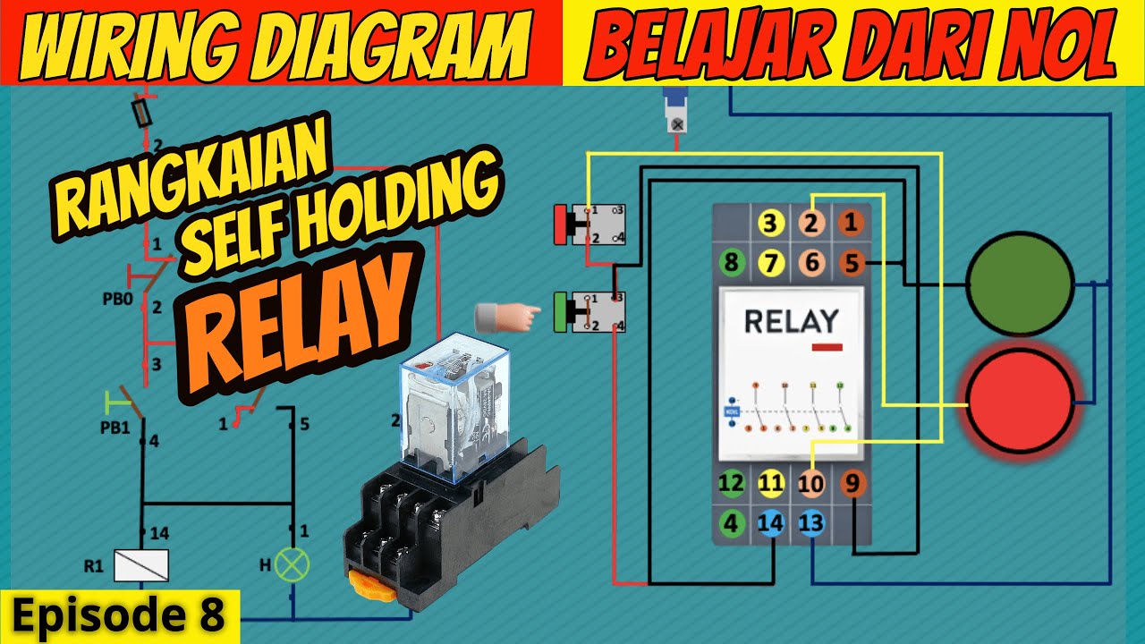 BELAJAR MEMBACA WIRING DIAGRAM KONTROL LISTRIK | EPISODE 8 | RANGKAIAN SELF HOLDING RELAY