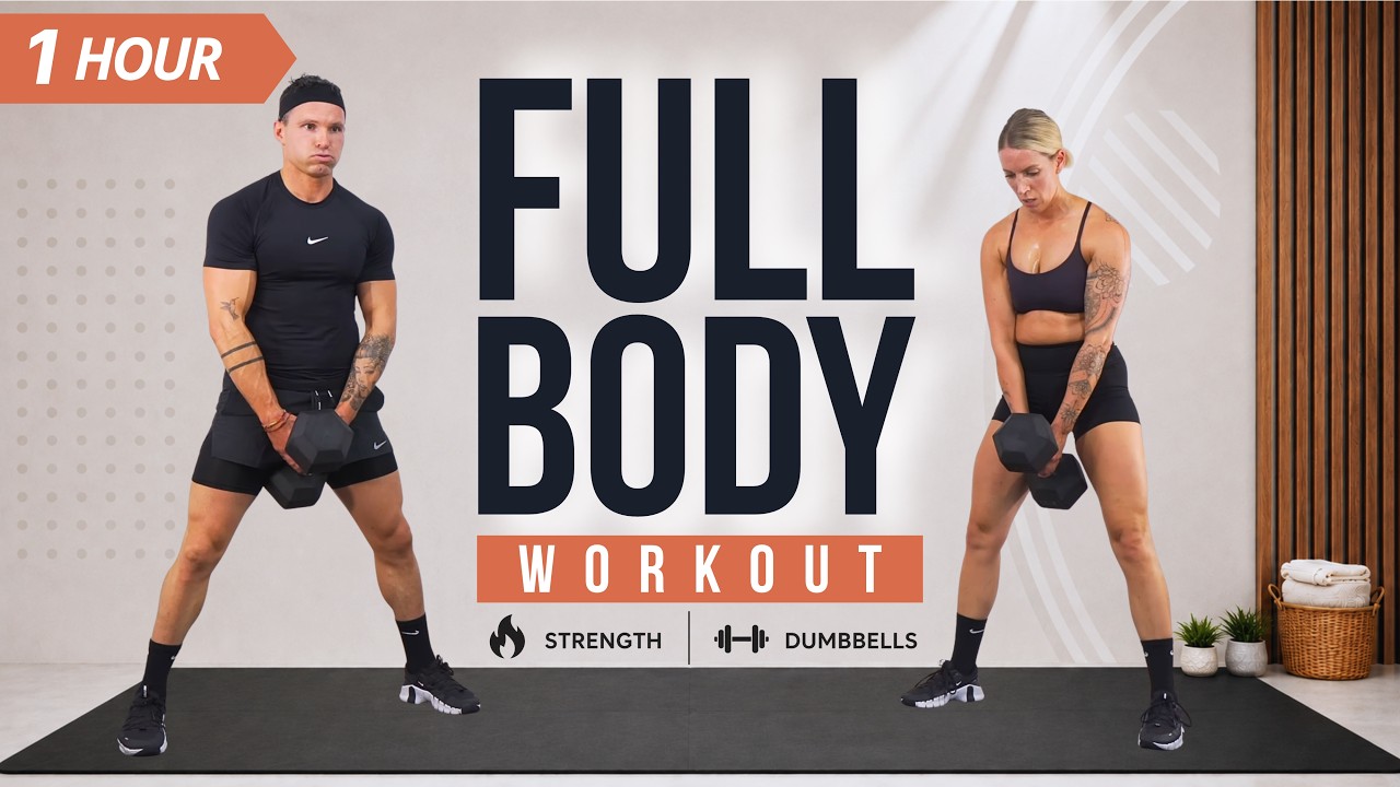 1 Hour FULL BODY WORKOUT with WEIGHTS | Strength & Muscle Building