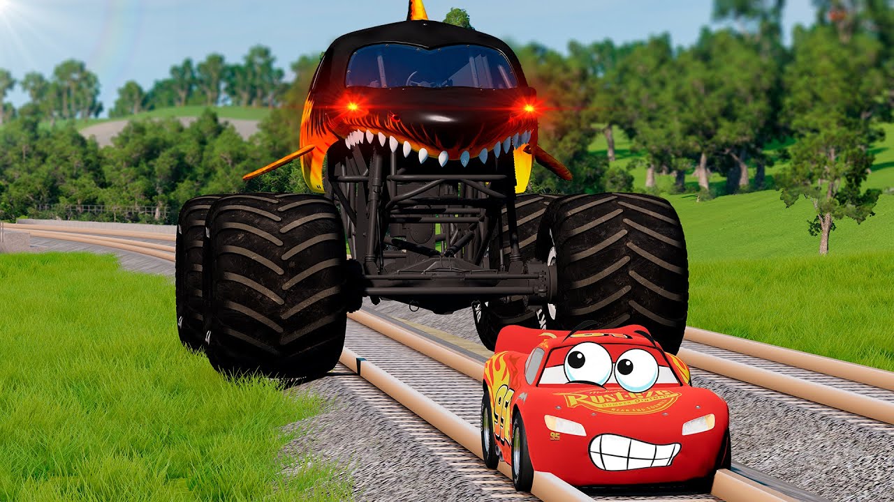 МОНСТР-ТРАКИ против Молнии Маккуина |ЭПИЧЕСКИЙ ПОБЕГ| в BeamNG.drive