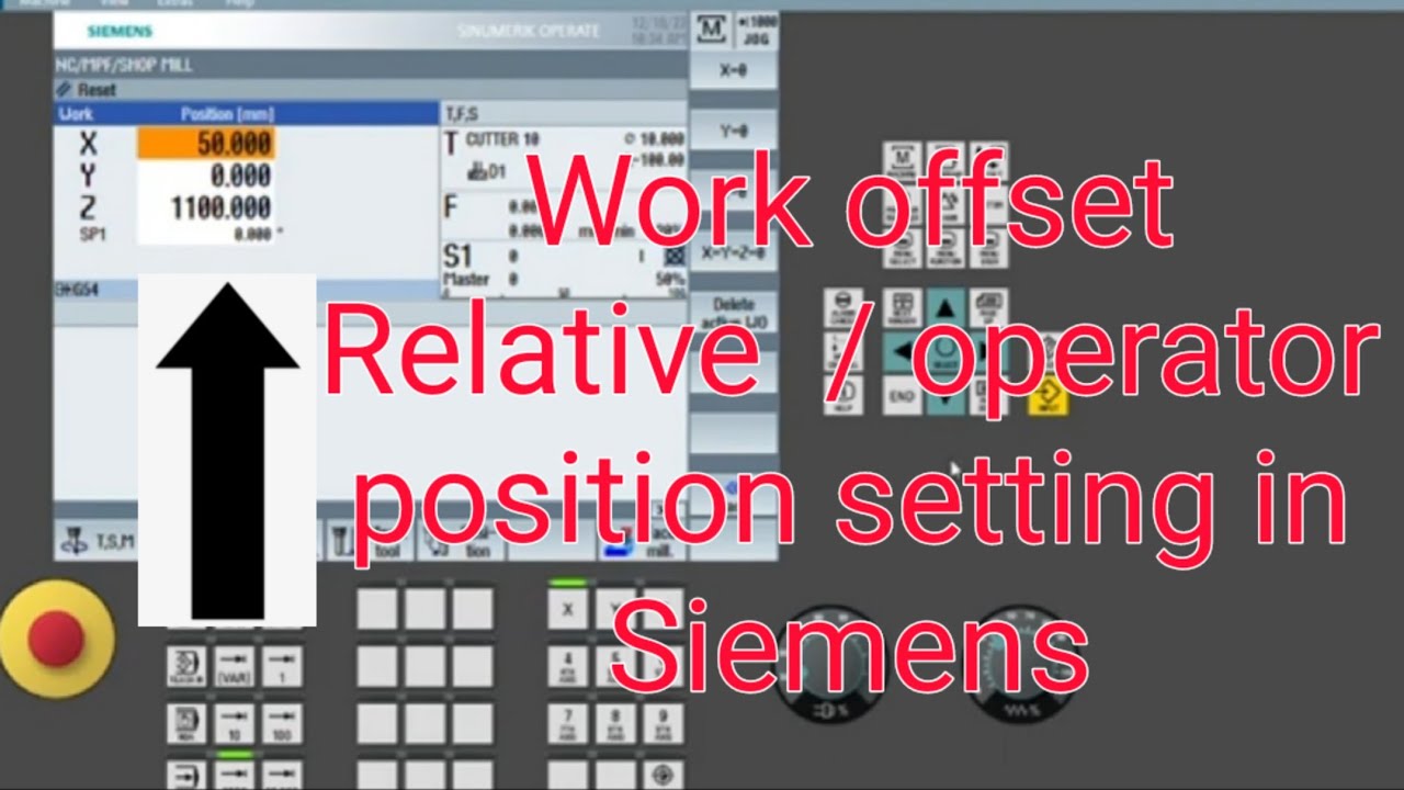 Relative position / operate position in Siemens 828D/ 840DSL controller. Sinumerik 828D work offset