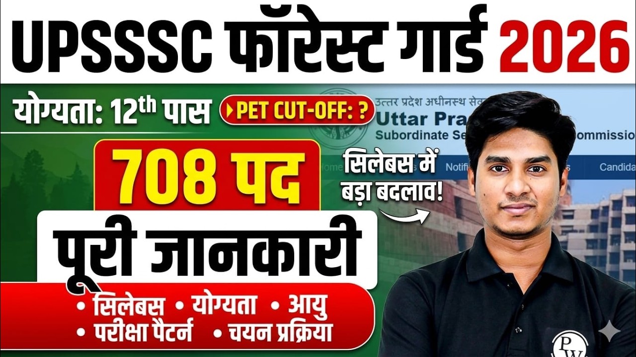 UPSSSC Forest Guard New Vacancy 2026 | UP Forest Guard Syllabus Update, PET Score & Exam pattern