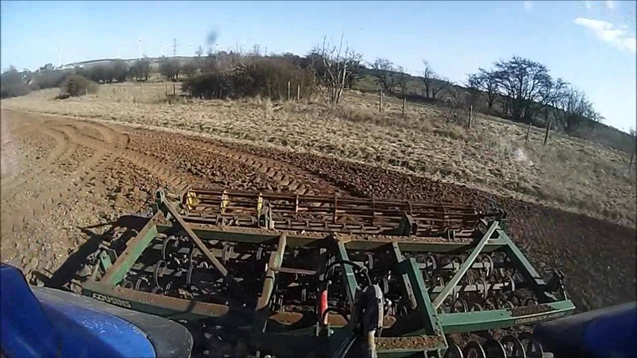 Cultivating: New Holland TM155, Cousins combi harrow and springtine