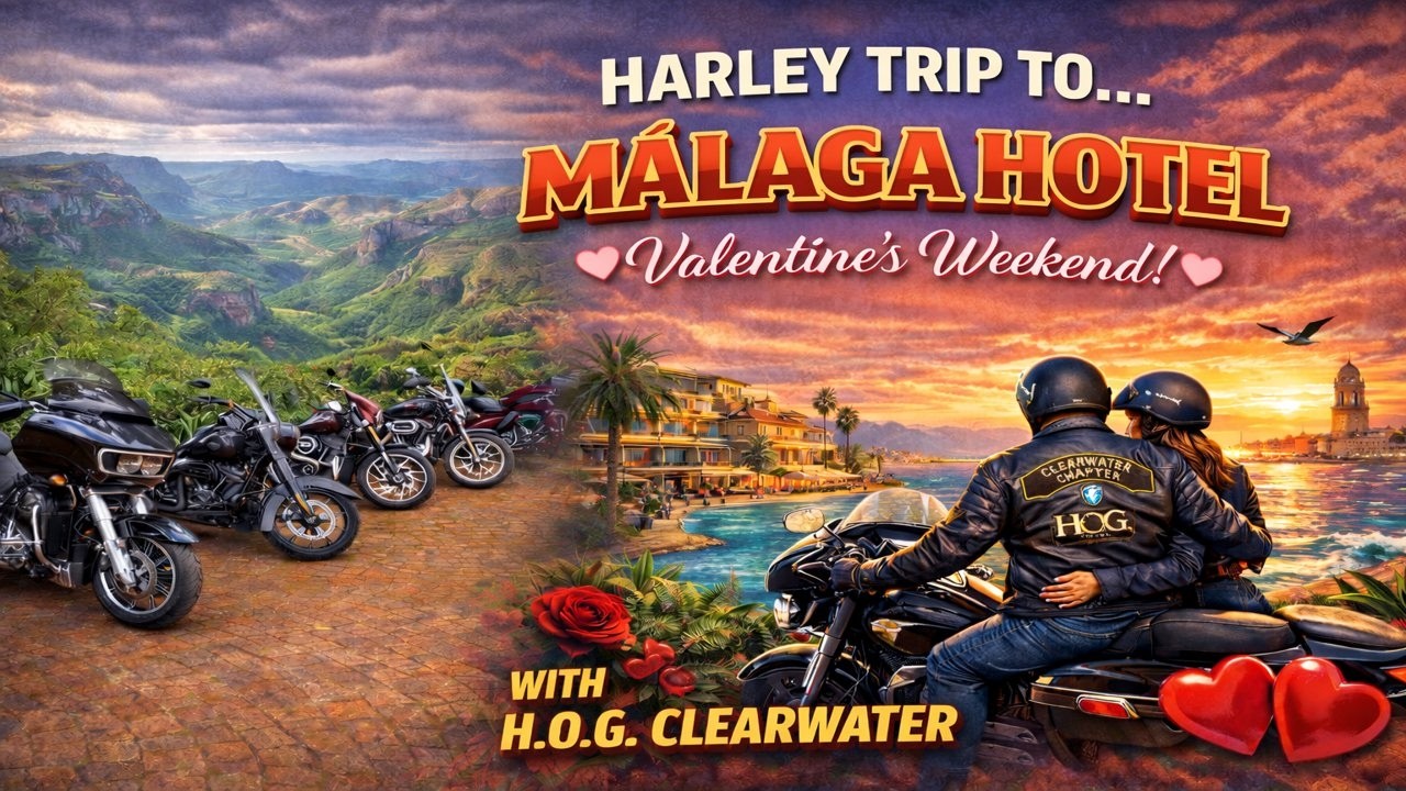 Harley Davidson Valentine’s Ride to Malaga Hotel | H.O.G Clearwater Adventure