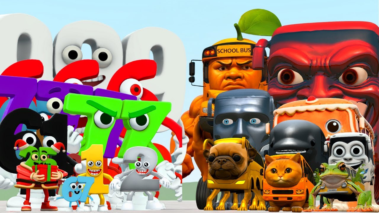 Number Family Vs Bus Family Roblox Steal A Brainrot In Garry's Mod