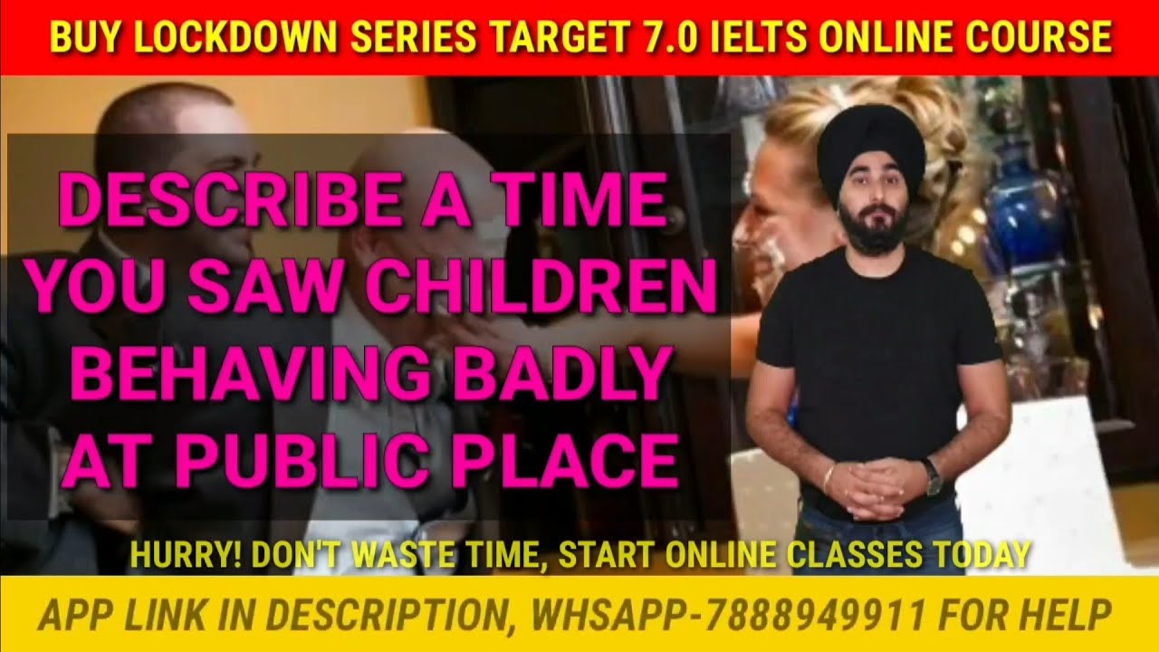 A Time You Saw Children Behaving Badly At Public Place | New Cue Card Children Behaving Badly Sample
