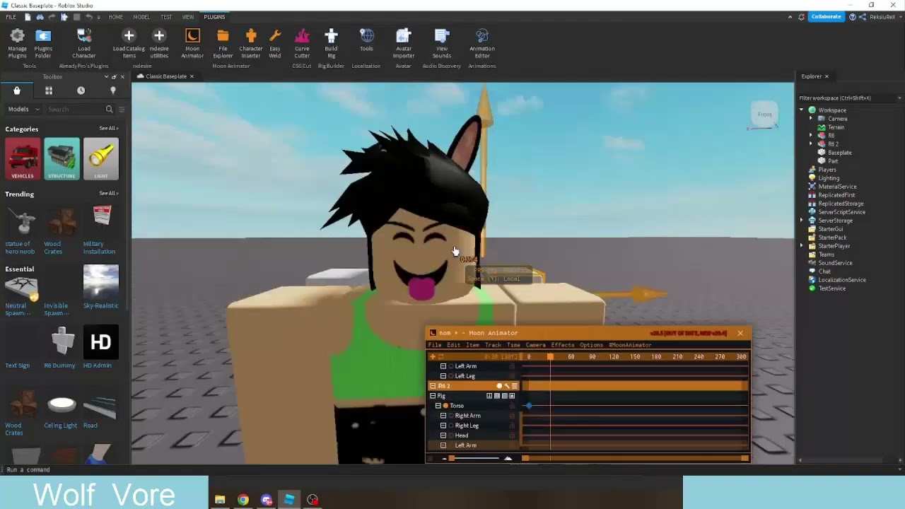 How to make vore animations in roblox studio