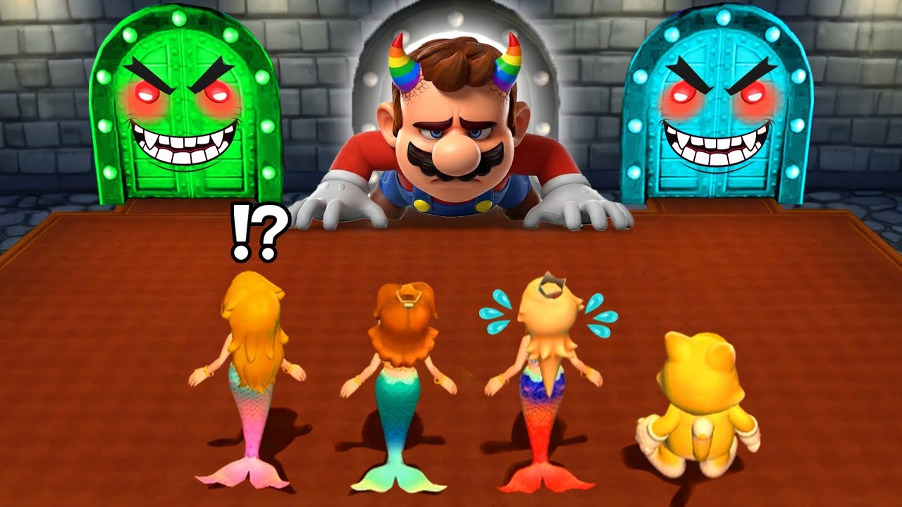 Mario Party 9 Minigames - Peach Mermaid VS Daisy VS Rosalina VS Mario Cat (Hardest Difficulty)