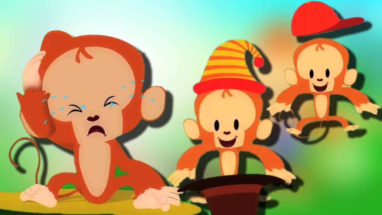 cinco pequenos macacos rima | rimas de berçário das crianças | compilação rimas