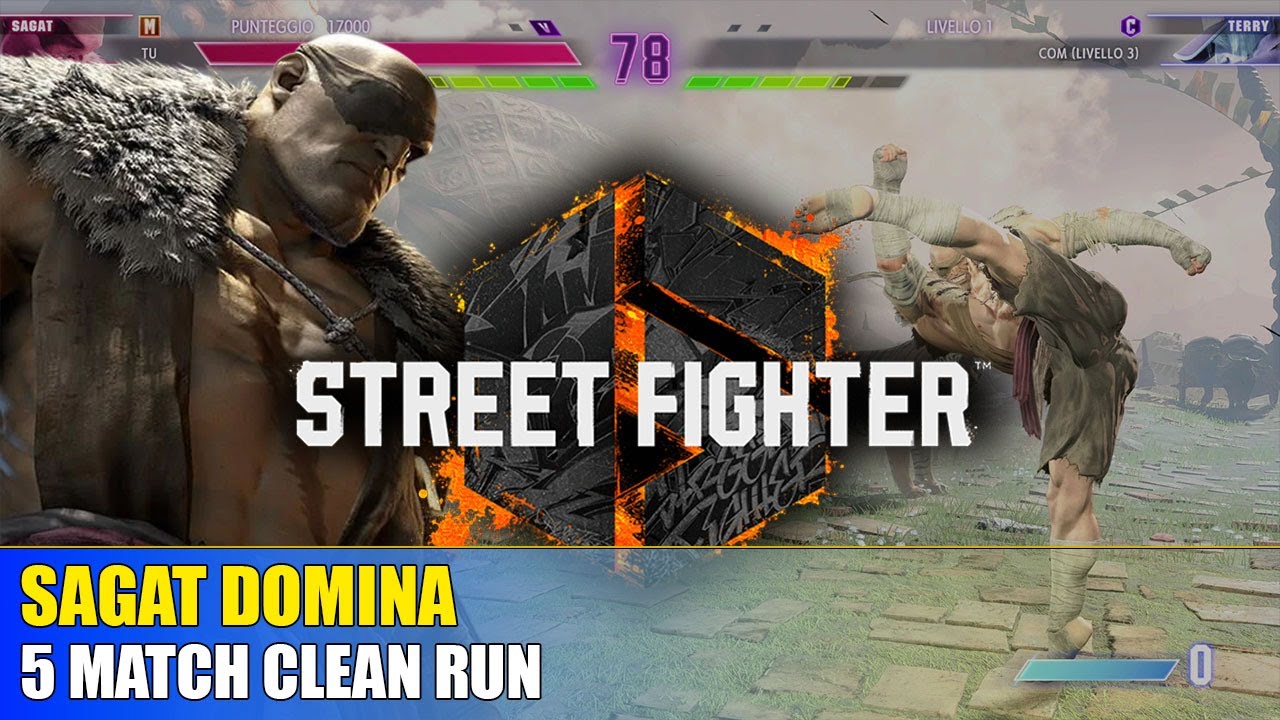 Sagat Arcade Run - Street Fighter 6  Gameplay Pulito (No Commentary) [5 Match Clear]