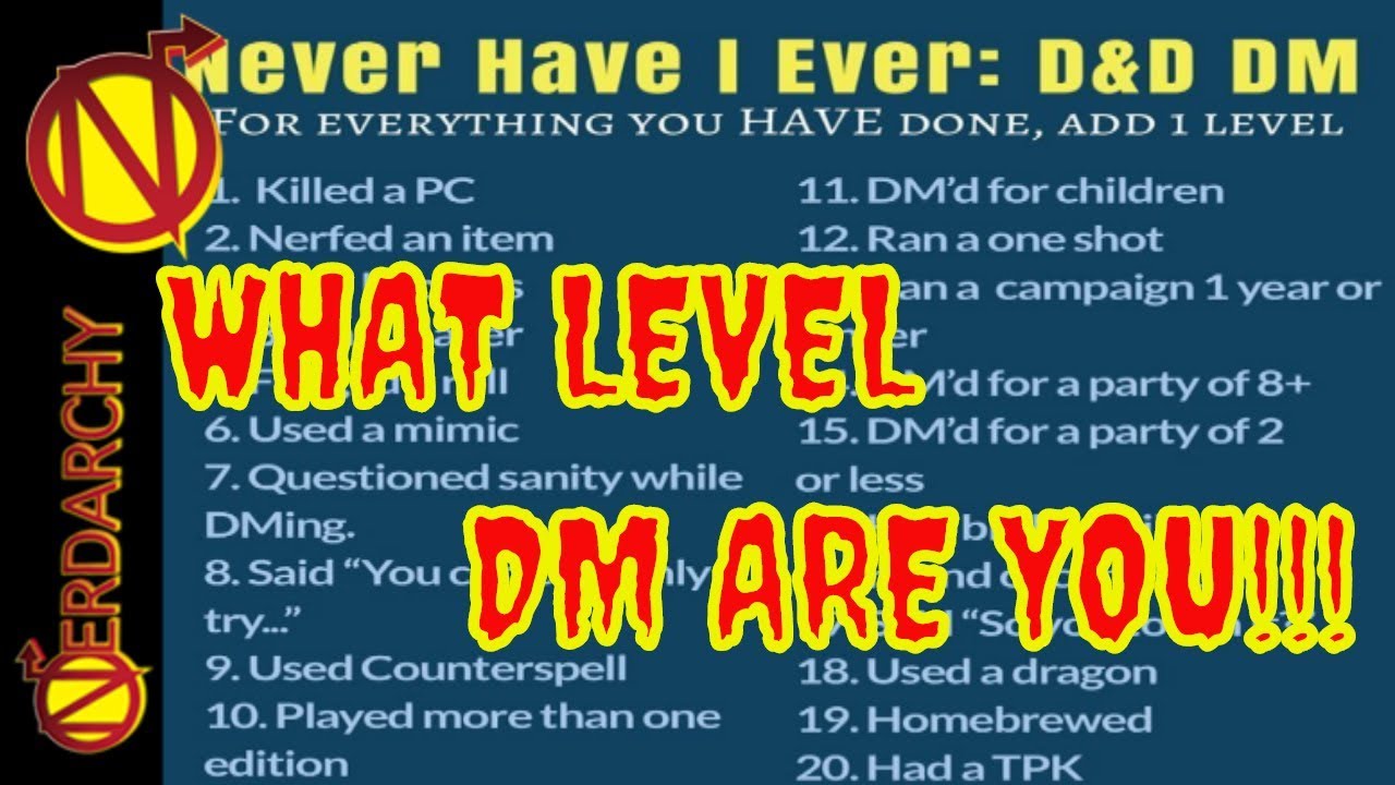 Dungeon Master Have You Ever- D&D Discussion