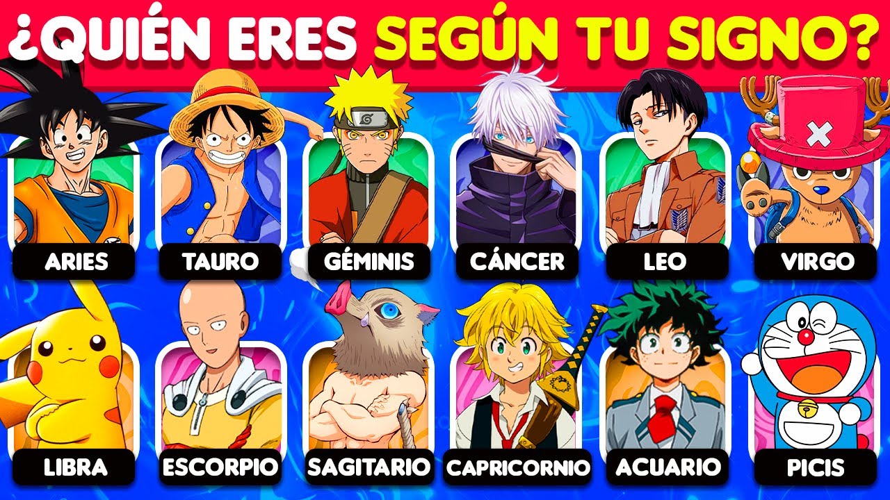 🔥¿Qué PERSONAJE de ANIME eres?⚔️TEST según tu EDAD, SIGNO, ESTILO... (Resultado REAL)