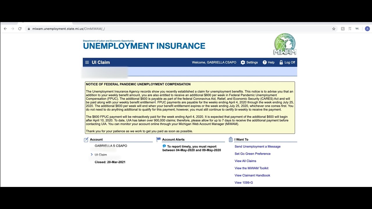 How to Navigate Michigan Unemployment Website (MIWAM): COVID-19 Update; May 2020