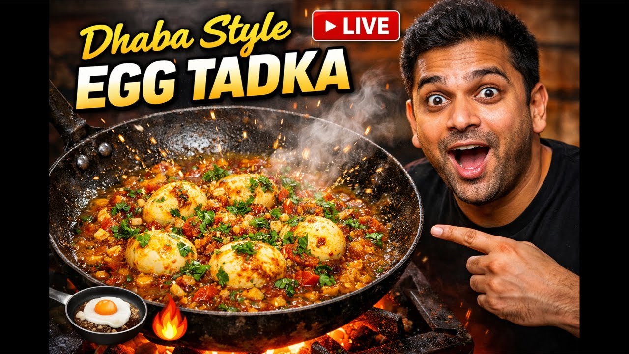 Dhaba Style Egg Tadka Recipe | Street Style Anda Tadka Live Cooking 🔥 #viral #livekitchen #ytviral