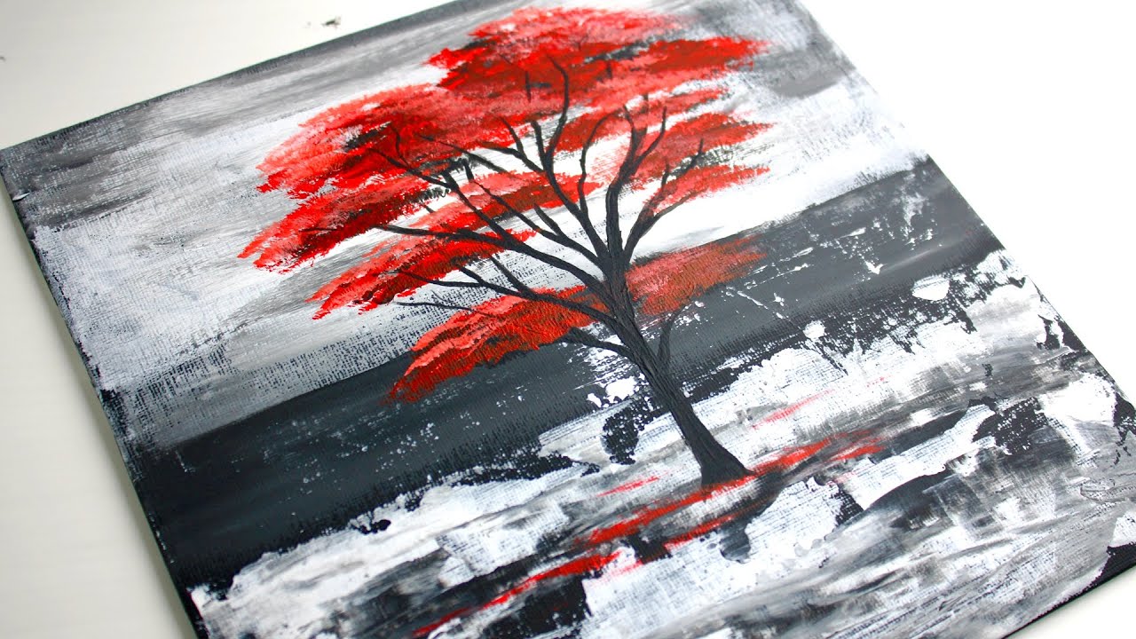 Paint with me this black and white painting | Abstract Landscape painting | Art Channel
