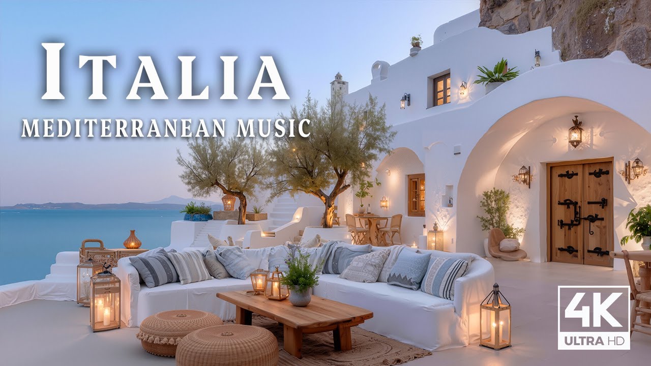 Mediterranean Escape 🎶 Italian Vibes with Stunning Amalfi Coast & Lake Como in 4K UHD