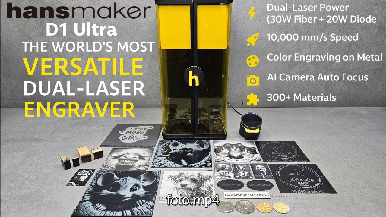 The Ultimate Gift Maker! 🎁 HansMaker D1 Ultra Laser Engraver &ndash; 20W Diode + 30W Fiber Power Test