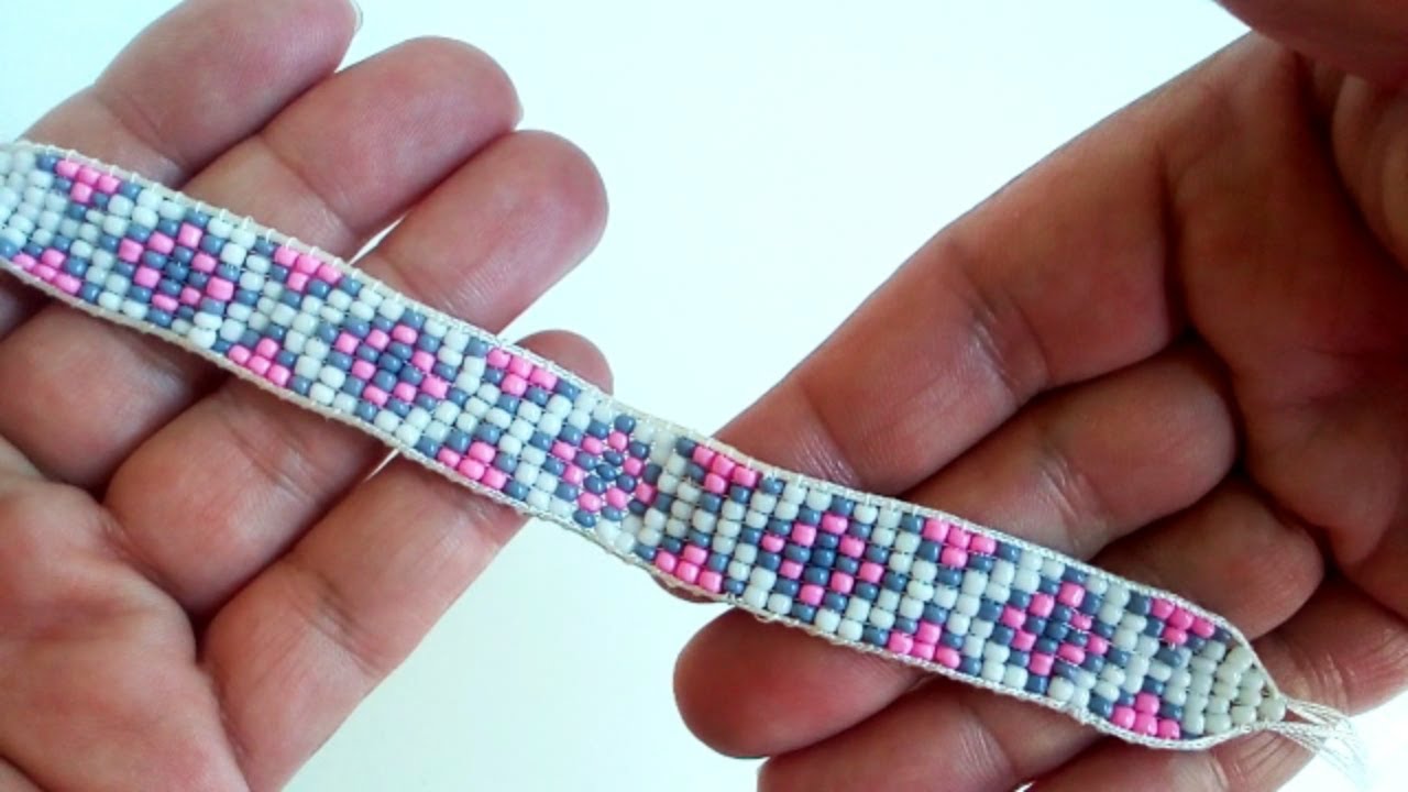 PULSERA COSIDA con MOSTACILLAS/CHAQUIRAS paso a paso.