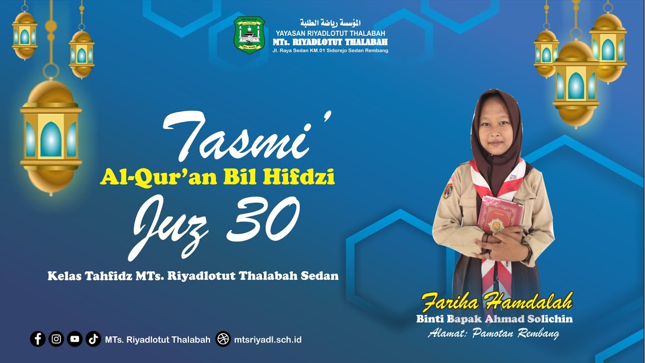 🔴LIVE STREAMING TASMI' JUZ 30 KELAS VIII J MTs. Riyadlotut Thalabah