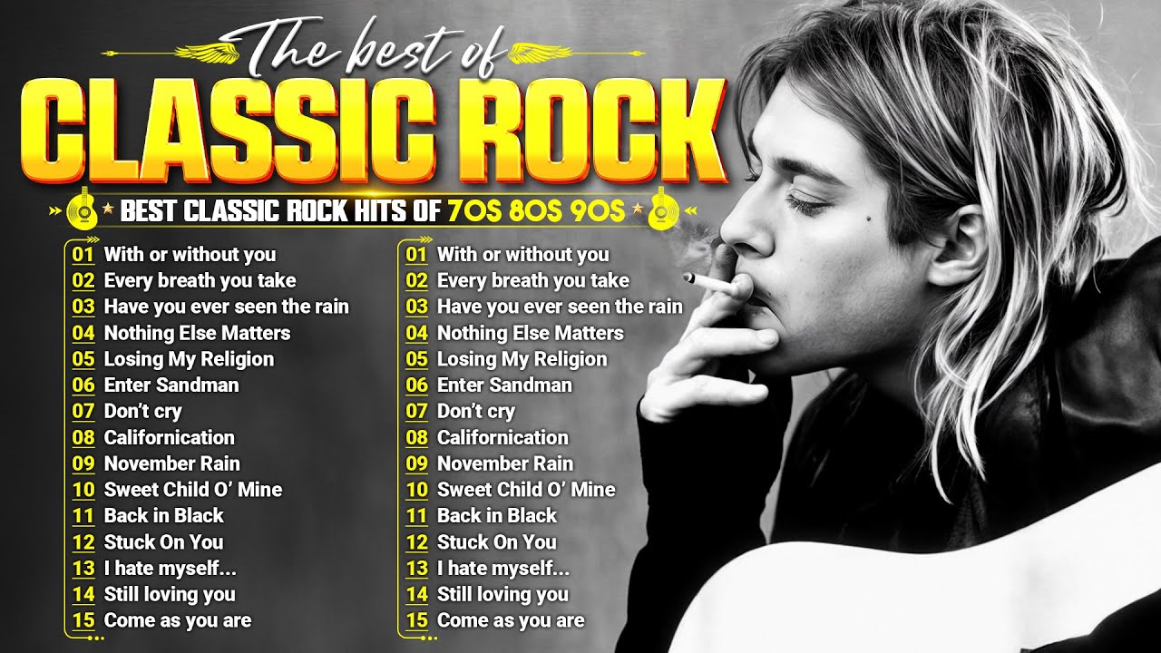 Classic Rock Songs 70s 80s 90s Full Album 🎶 Nirvana, Guns N' Roses, AC/DC, Bon Jovi, Metallica, U2
