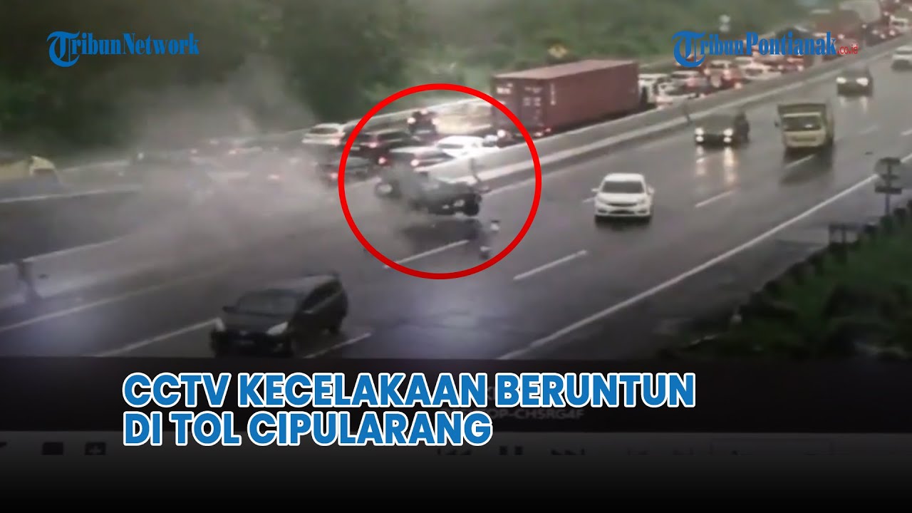 Rekaman CCTV Detik-detik Kecelakaan Beruntun di Tol Cipularang❗