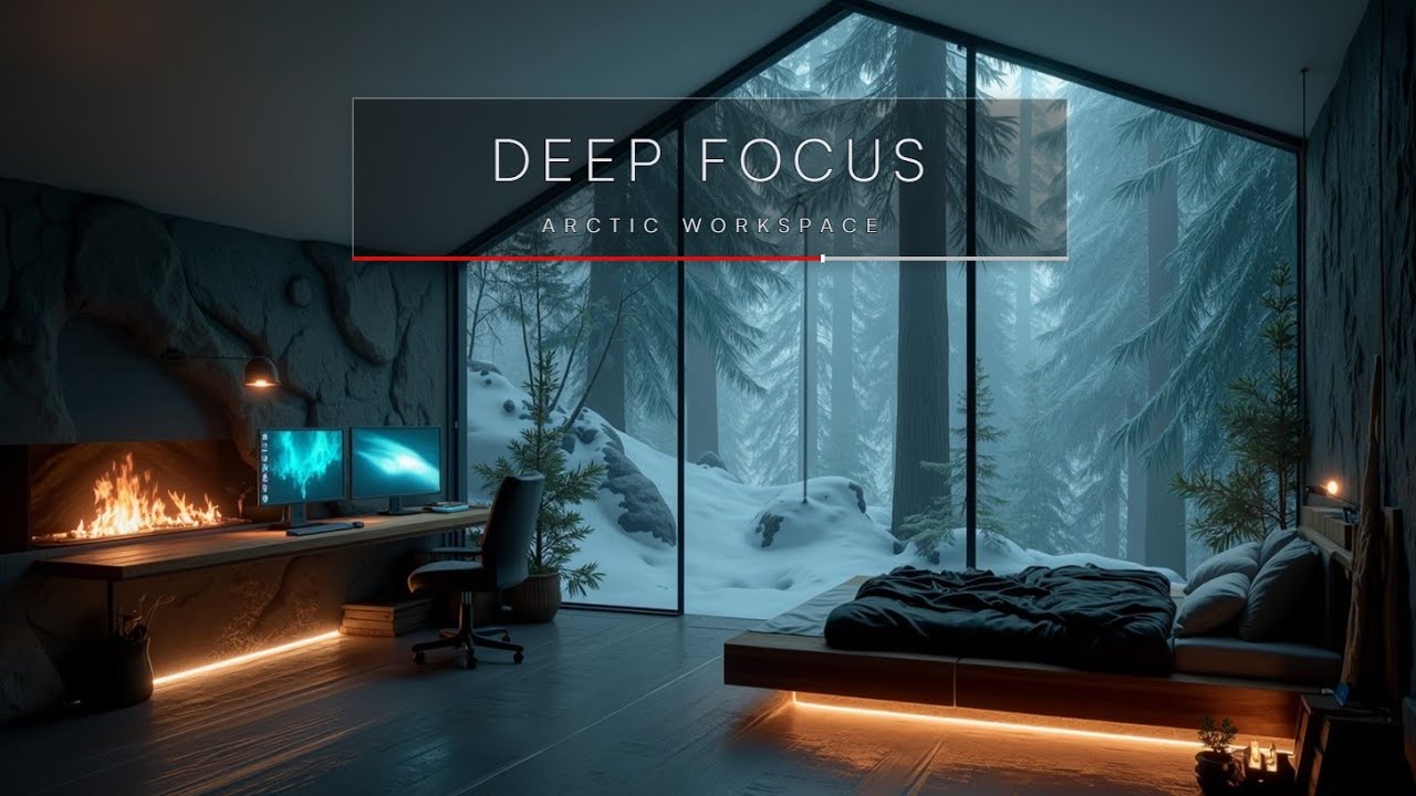 Blizzard Study &sdot; Deep Focus in Arctic Workspace