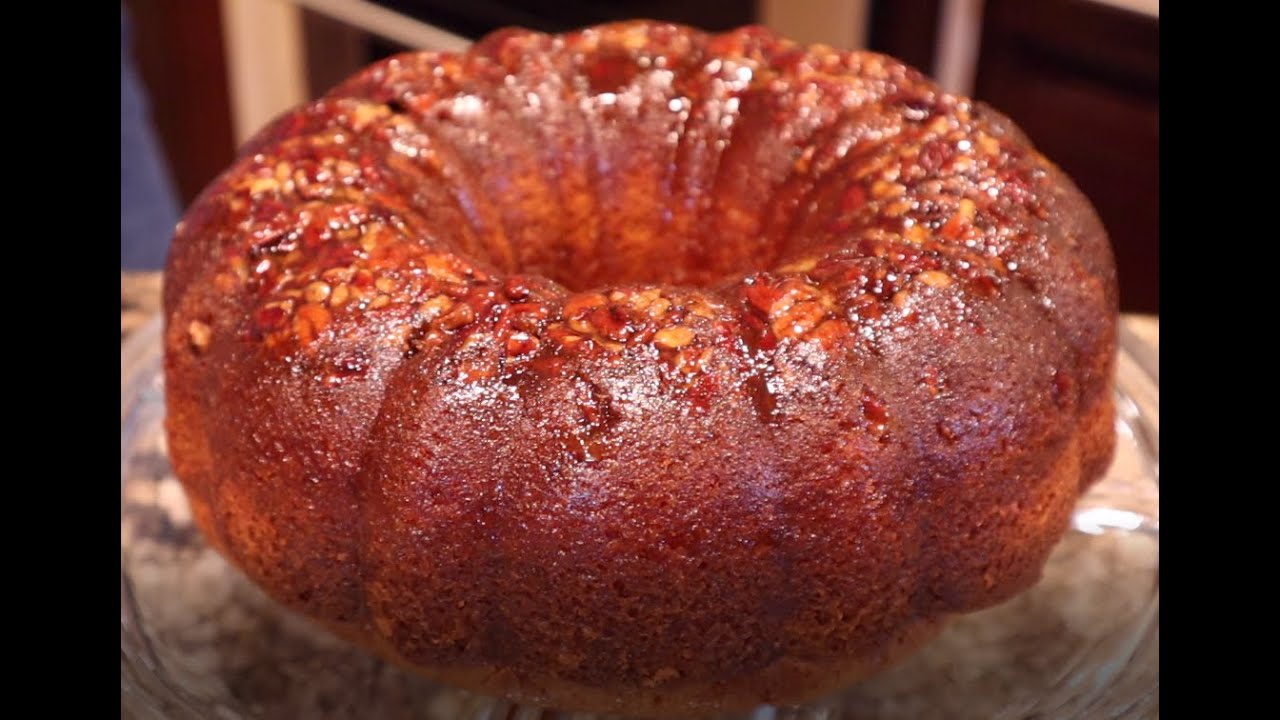 Rich Rum Cake with Pecans and Golden Rum