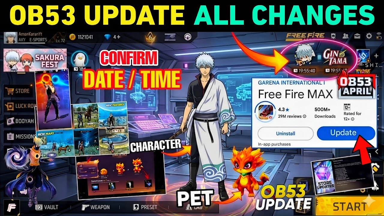 Ob53 New Update 🔥 ALL Changes Confirm date TIME🤯 in Free Fire | FF NEW EVENT UPDATE GARENA FREE FIRE