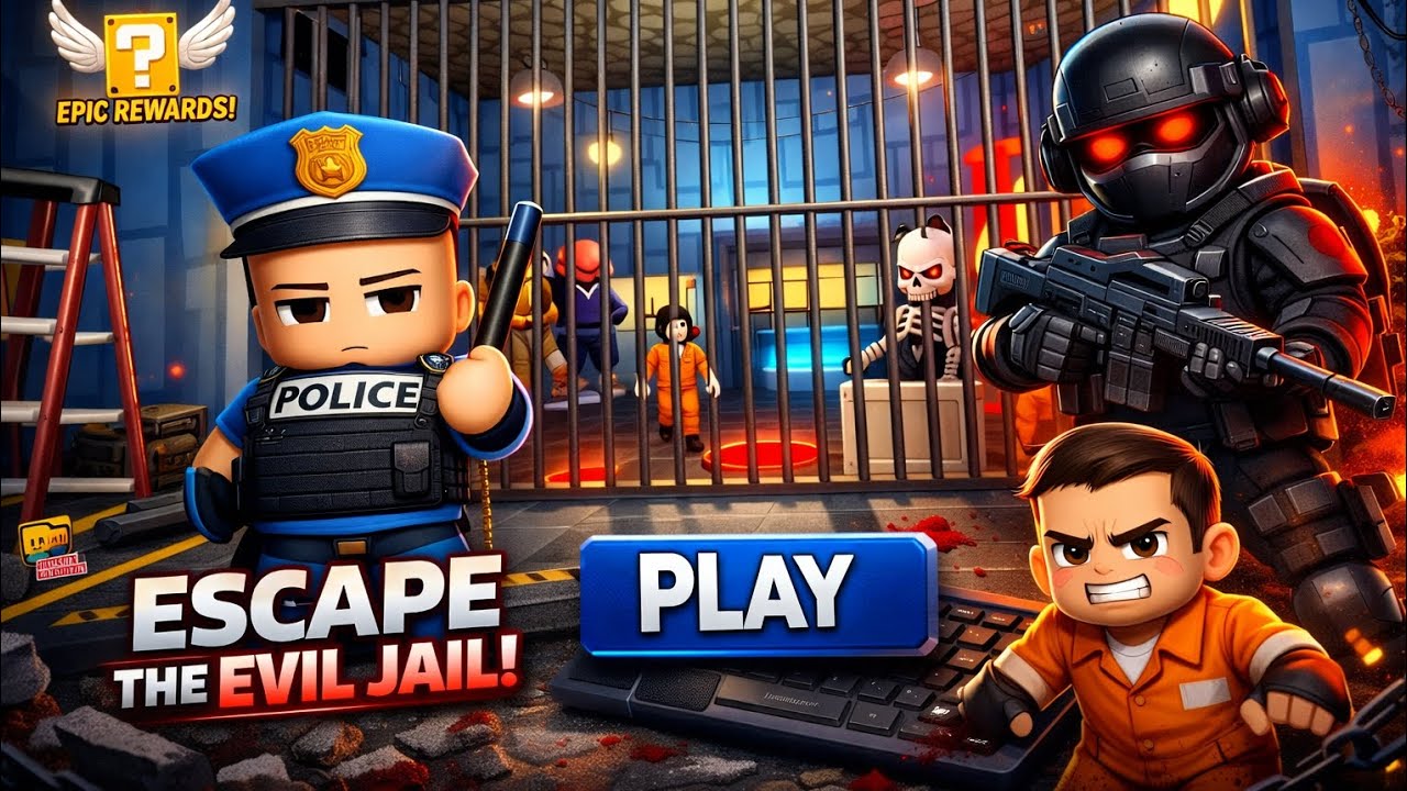 FREE POWER! 💥 POLICE JR 2 PLAYER PRISON ESCAPE! 😱