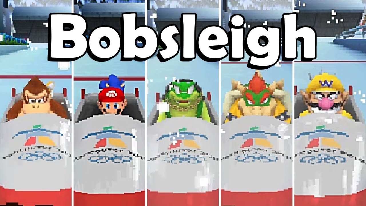 Mario & Sonic at the Olympic Winter Games [DS] - Bobsleigh (All Characters)