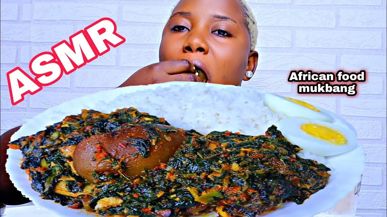 AFRICAN FOOD MUKBANG | RICE AND VEGETABLES STEW MUKBANG