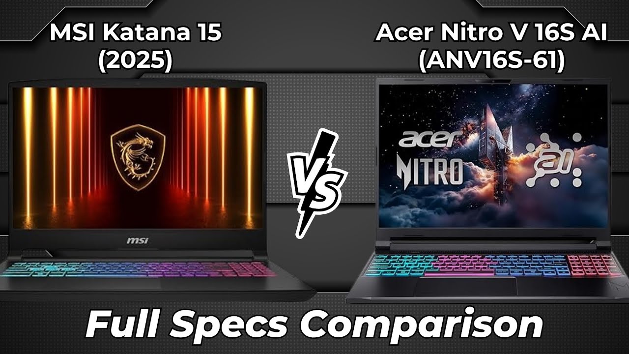 MSI Katana 15 2025 vs Acer Nitro V 16S AI ANV16S 61 🔥 Full Specs Comparison