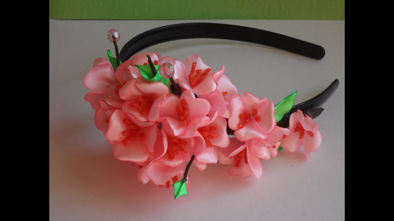 Японская Сакура ободок Канзаши D.I.Y. Japanese Sakura rim kanzashi