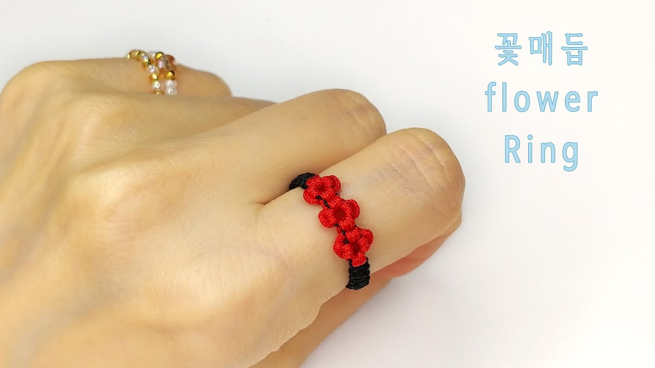 마크라메 매듭반지│꽃매듭 반지만들기 꽃반지 DIY Macrame Knot Daisy Ring Anillo