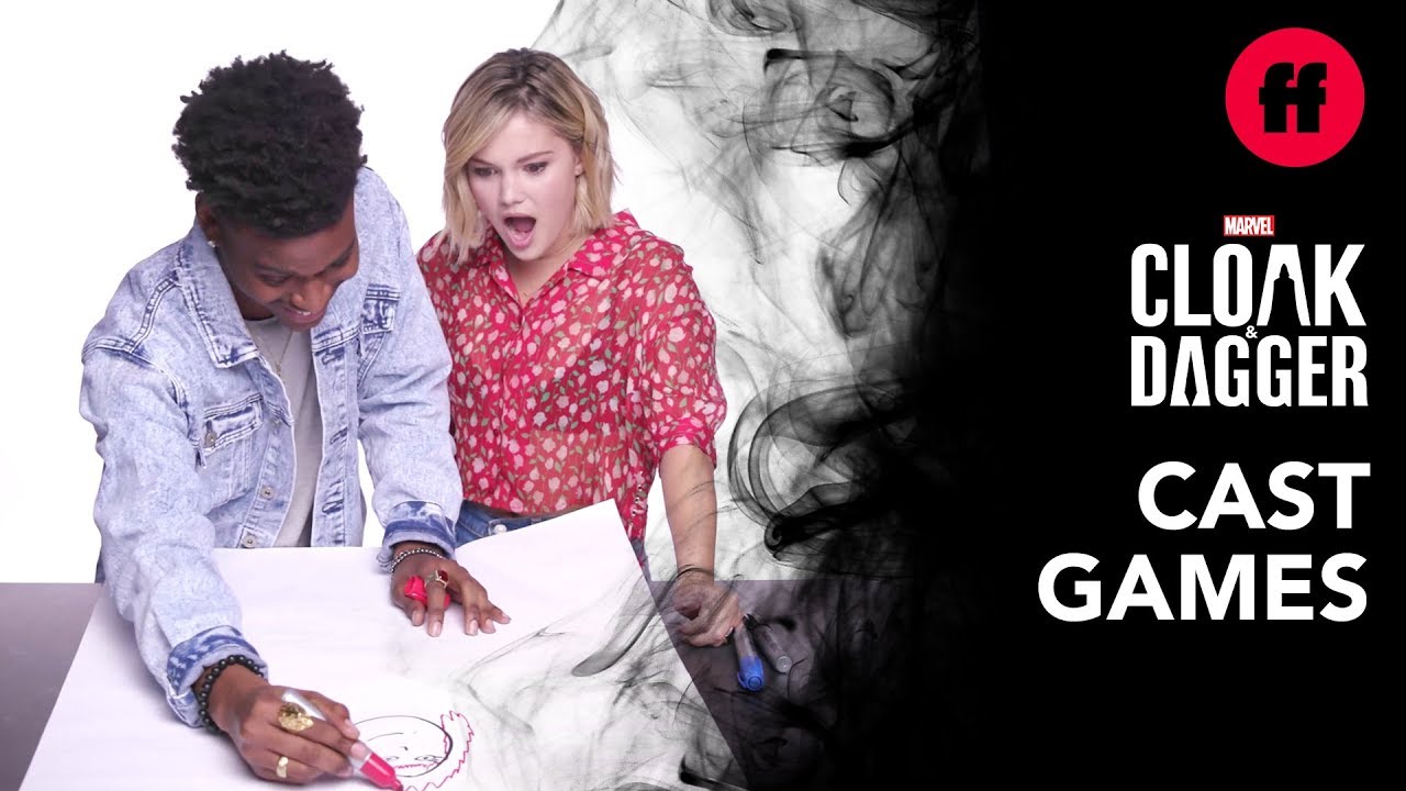 Marvel Cast Play Games | Challenge: Draw a Super Hero | Marvel’s Cloak & Dagger