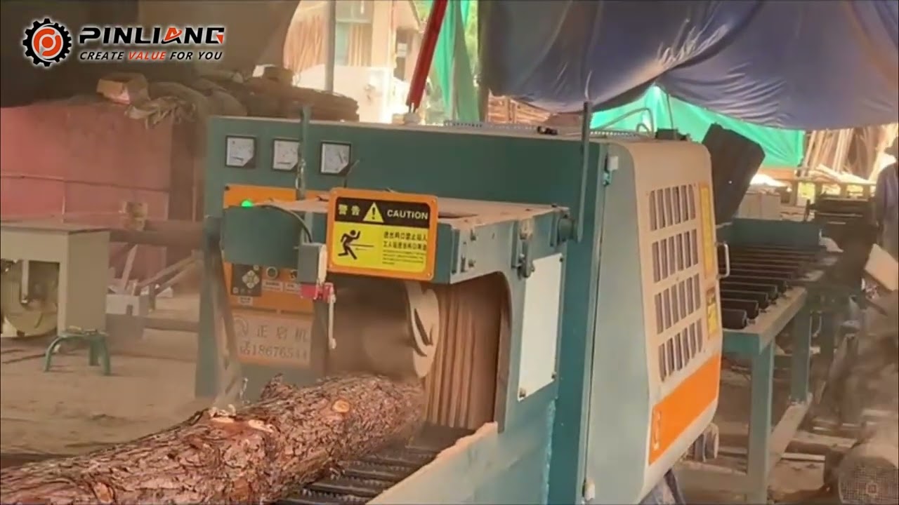 Multi blade rip saw for log wood